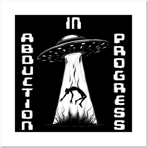 Alien UFO Abduction Silhouette Wall Art by MetalByte